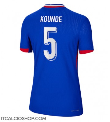 Francia Jules Kounde #5 Prima Maglia Femmina Europei 2024 Manica Corta